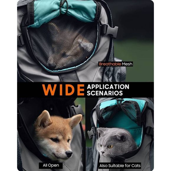 ROCCOPET Teal Dog Backpack Pet Carrier Hiking Camping Travel NWT - Picture 3 of 6